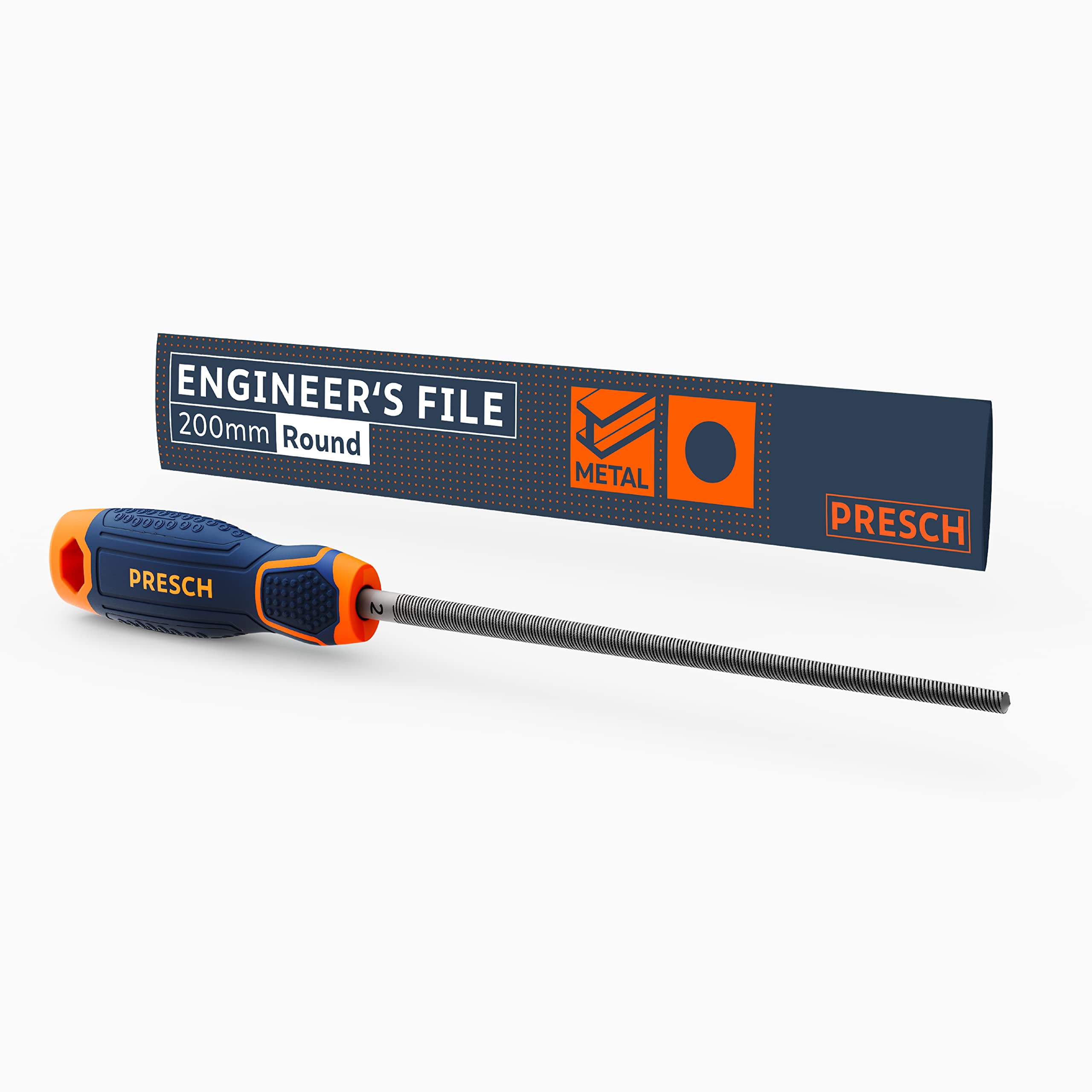 Presch File Round 200mm - Metal File for Filing Curves in Metal, Wood or Plastic - High Quality Metal File - Round File - Circular File — image 1