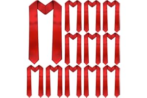 Geyoga 12 Pieces Unisex Graduation Stole Bulk Sublimation Blank Grad Sash Plain Graduate Honor Stole, 70 Inches(Red)