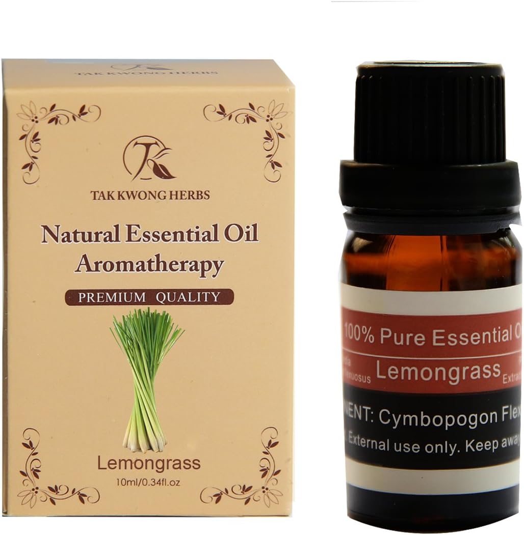 TKH 100% Pure Essential Oil Lemongrass Oil Natural Plant Lemongrass Extracts 10ml Therapeutic Women Oil…