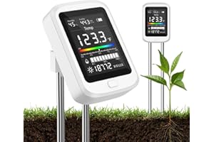 6-in-1 Soil Test Kit for Gardening Deals, Rechargeable Digital pH Meter/Temperature/Sunlight/Fertility/Environmental and Soil