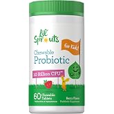Carlyle Probiotic for Kids | 60 Chewable Tablets | Berry Flavor Supplement | 10 Billion CFU | Vegan, Non-GMO &amp; Gluten Free | by Lil' Sprouts