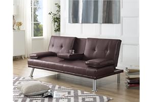 NAOMI HOME Your Futon, Your Rules: Futon Sofa Couch Convertible Sofa Sleeper Bed with Armrest Home Recliner Couch for Living Room with Ultimate Comfort and Flexibility, Espresso