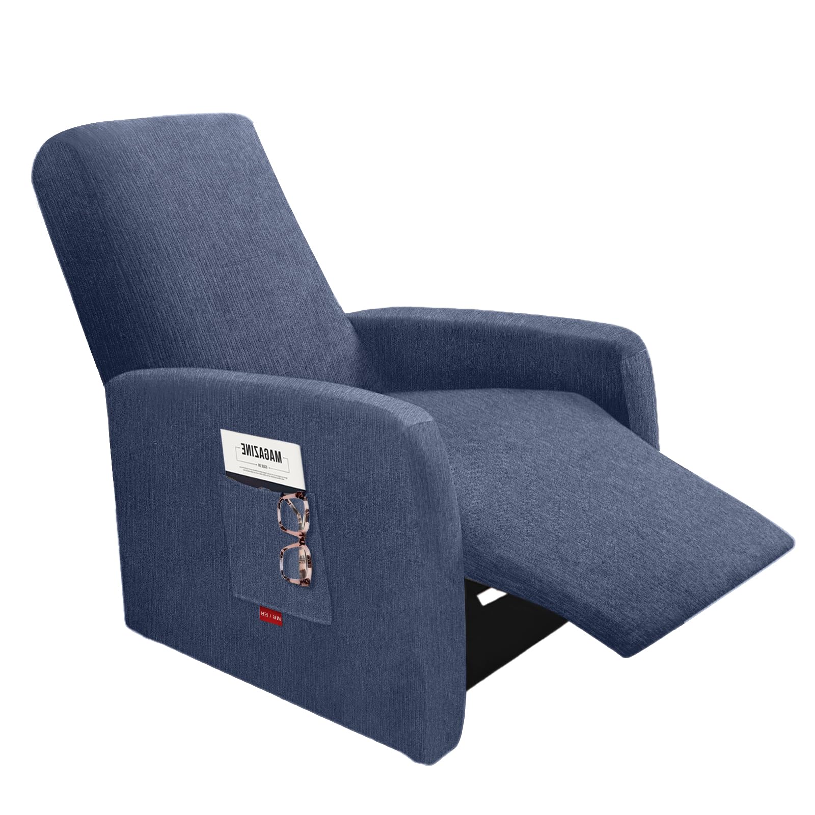 Photo 1 of ***FINAL SALE/NO RETURN, VIEW NOTES*** Jcones 3 Pieces Plush Fabric Extra Small Recliner Chair Covers Stretch Recliner Slipcover for Lazy Boy Wide Recliner Chair Washable (Blue Gray)