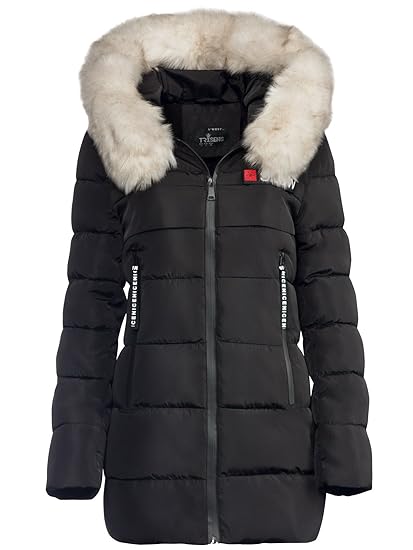 TRISENS DAMEN WINTER PARKA JACKE LAND FELL KAPUZE WARM GEFÜTTERT TAILLIERT