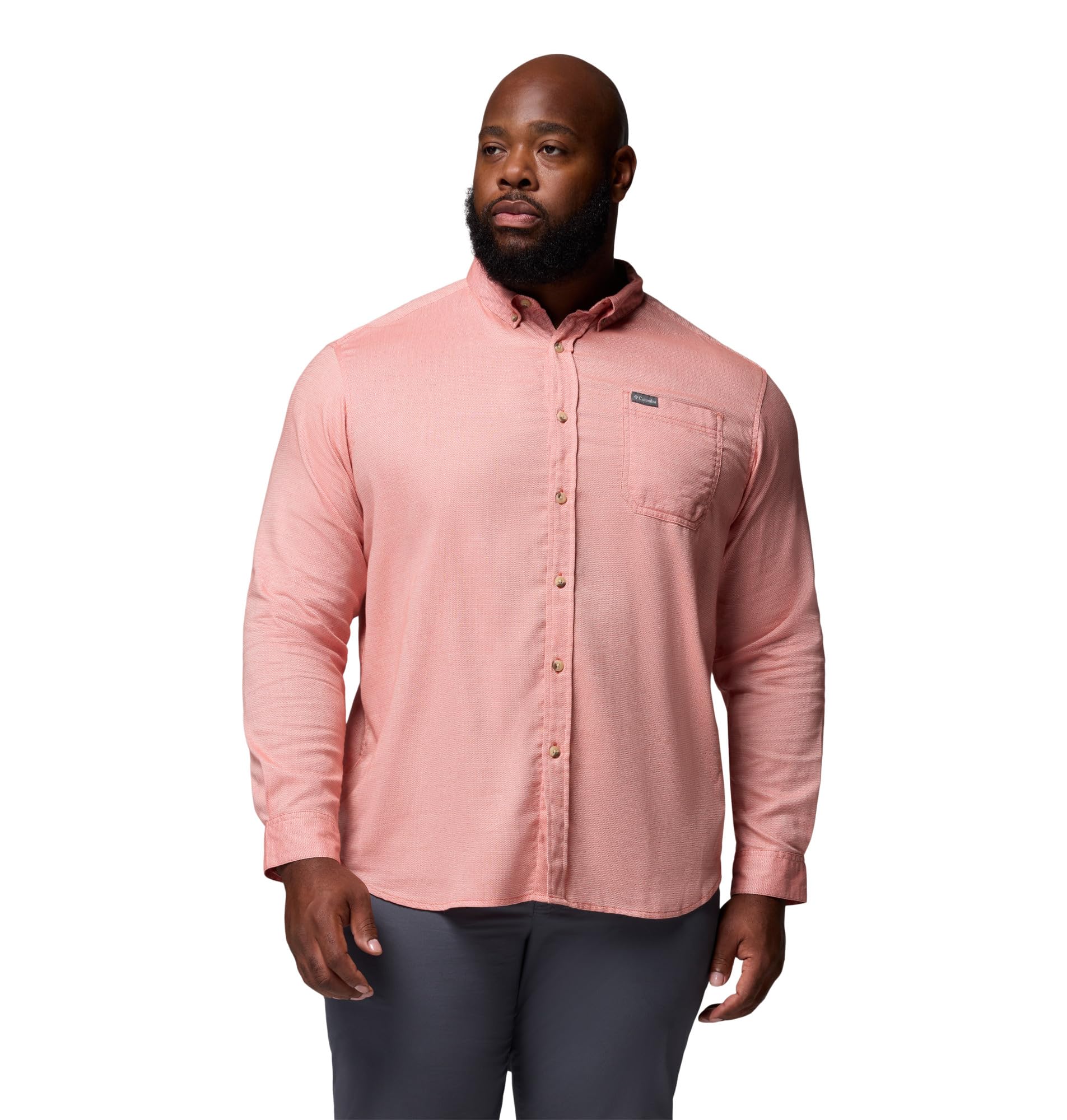 Columbia Mens Rapid Rivers II Long Sleeve Shirt, Tuscan Oxford, Medium Image