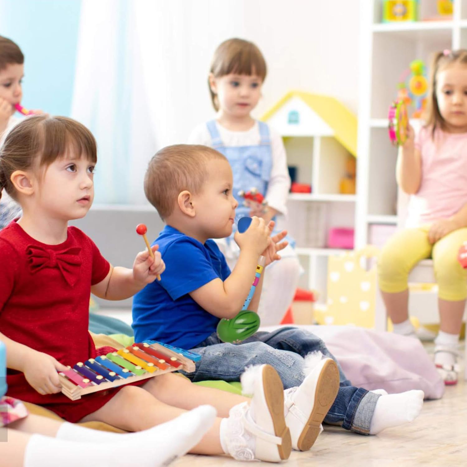 Musical Instrument Toys Set for Kids, 35-PCS Musical Toys for Toddlers Preschool Educational, with Storage Bag for Children, Tambourine, Music Bell & More: Toys & Games