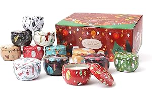 PARSUP 12PCS Christmas Scented Candles, 2.5OZ Jar Candles, 12 Christmas Fragrances Candle Set for Women, Mom, Grandma, Godmother, Coworker, Teacher