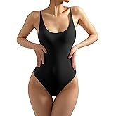 SUUKSESS Women Sexy Scoop Neck Thong Bodysuit Backless Cami Bodysuit Top