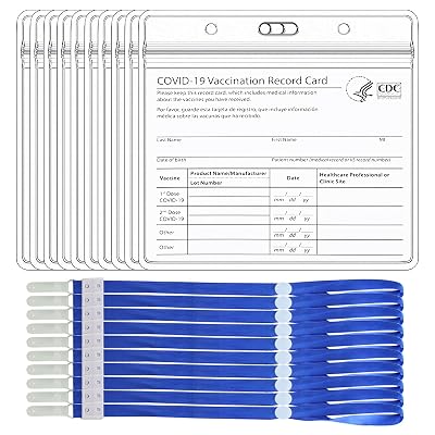 vaccination card protector sleeve 4x4 Oversized Badge Holder with Adjustable Arm Band & Clear Vinyl Plastic for XL ID Name Tag resistant and corrosion IFT Vaccination Sleeve