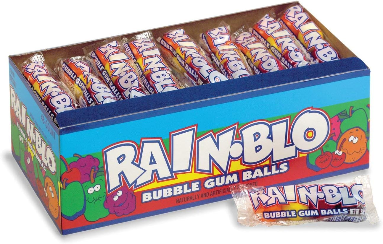 Rain-blo Gum Balls, 0.53 Ounce Tube, Pack of 48 (3 packof 48)