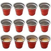 Heluok Party Cups 16 OZ, Aluminum Drinking Cups Disposable, Eco-Friendly and Recyclable Metal Cup Bulk, Perfect for Cold Drinks - 12 Count, Red