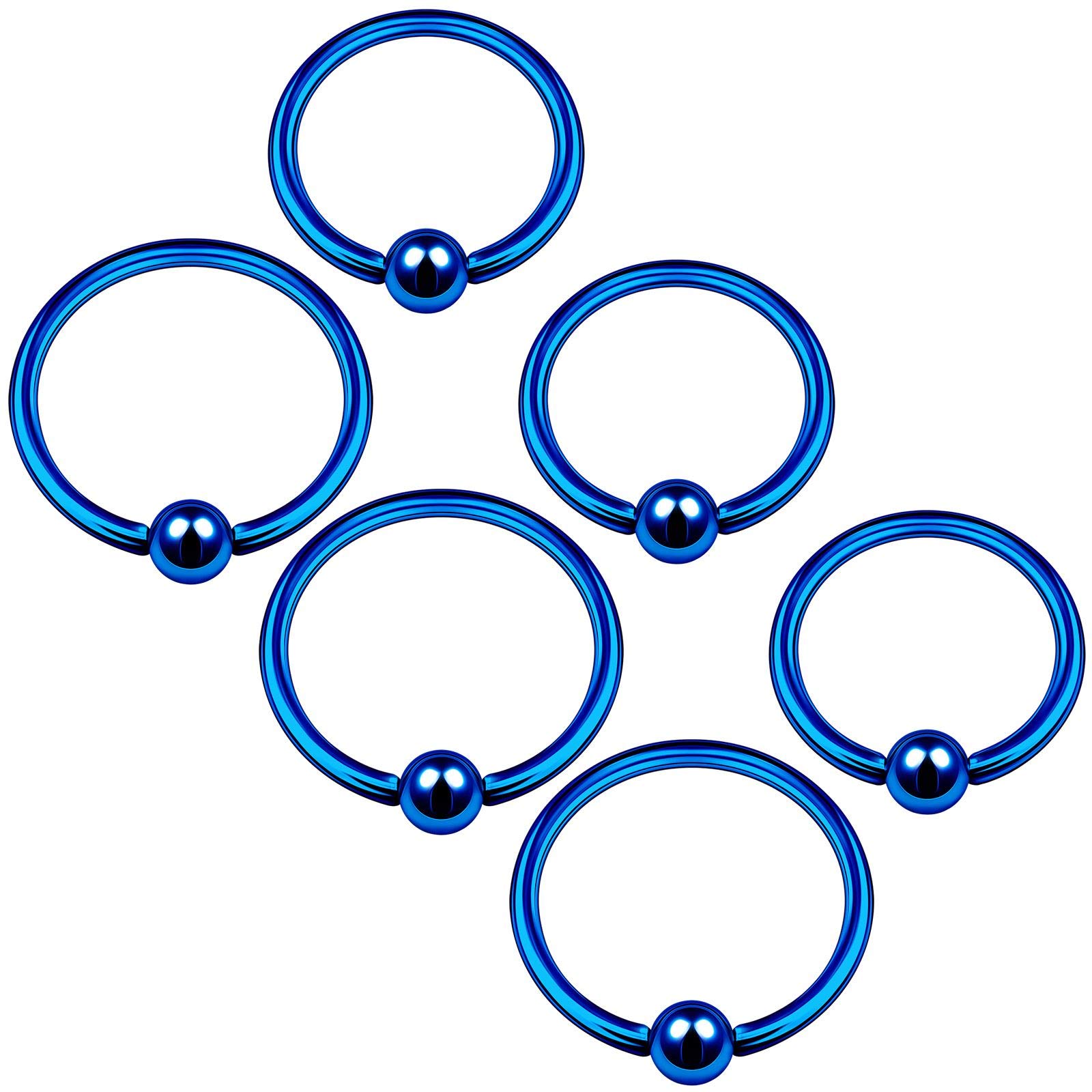 BanaVega 6pcs 3mm Captive Rings for Cartilage, Tragus, Nose, Septum, Eyebrow, Piercing Jewelry More Colors and Sizes, Alloy Steel