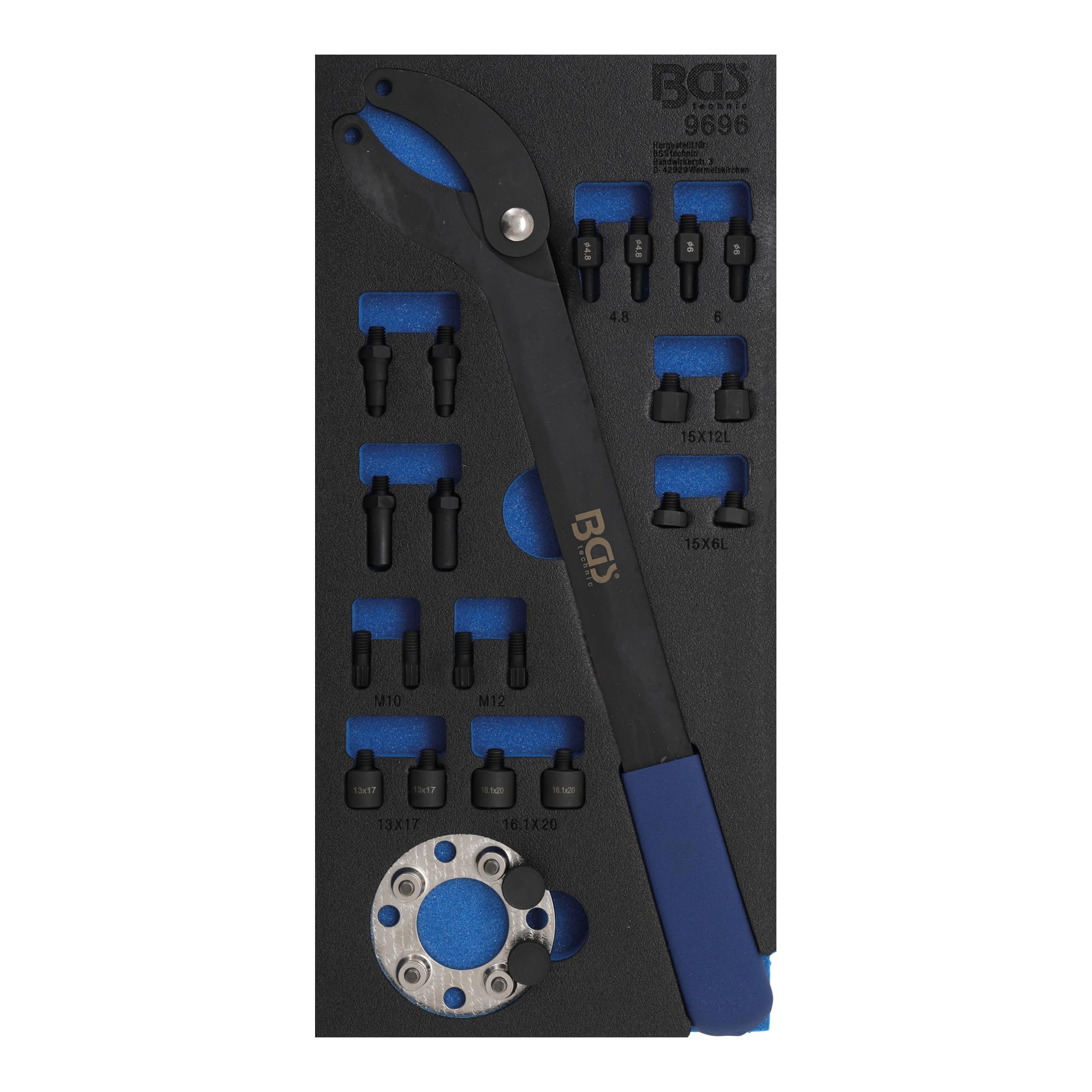 BGS 9696 | Tool Tray 1/3: Camshaft Counterholding Tool Set | for VAG