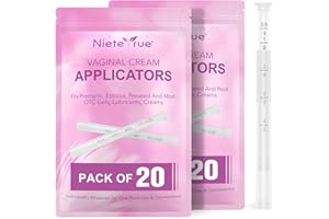 Nieteyrue Plastic Vaginial Applicators for Cream (40 Packs) Update Version Individually Wrapped Dosage Markings Fit to Most Cream, Lub-RIC-Ants, or Gels, Feminine Hygienic Cream Applicator