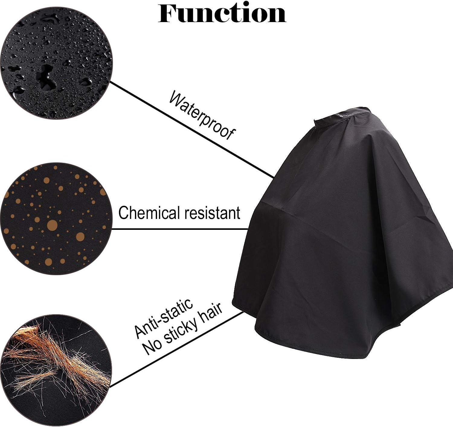 Noverlife Black Beauty Salon Shorty Smock, Chemical & Water Proof, Lightweight Comb-out Apron for Makeup Artist & Beautician - Image 5