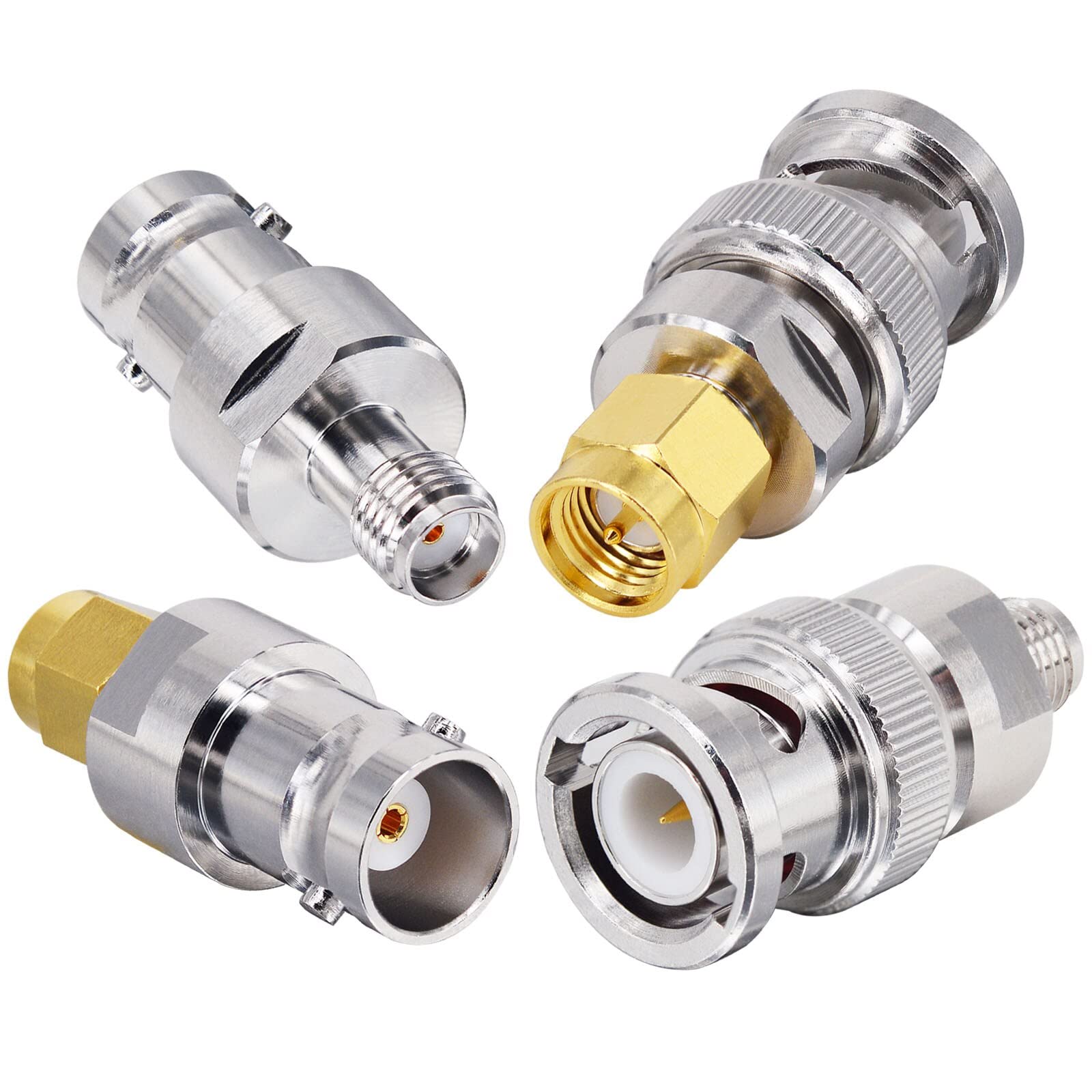 YILIANDUO SMA to BNC RF Adapter Connector Kits for SDR, Ham Radio, Baofeng UV-5R, UV-82, V-5r5 Two Way Radios, CCTV Camera Scanner (4 Piece Set, Upgraded)