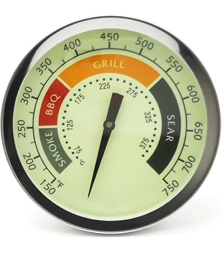 Thermomètre Barbecue GalaFire 6,8 Cm Avec Tige Longue 7 Cm - Pour Fumoir, Grill, Cuisson Viande, 0-300°C