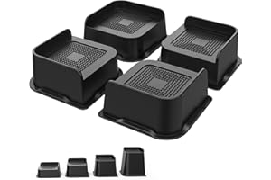 USION Bed Risers 2 Inch Heavy Duty,4.8"*4.8" Wide Opening L-Shape Furniture Risers,Oversized Bed Lifts Risers Support up to 5000 LBS for Sofa,Bed Frame,Tables,Couches,4 Pack,Black