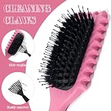 Sularpek Curly Hair Brush Boar Bristle Defining Styling Rose Red view 3