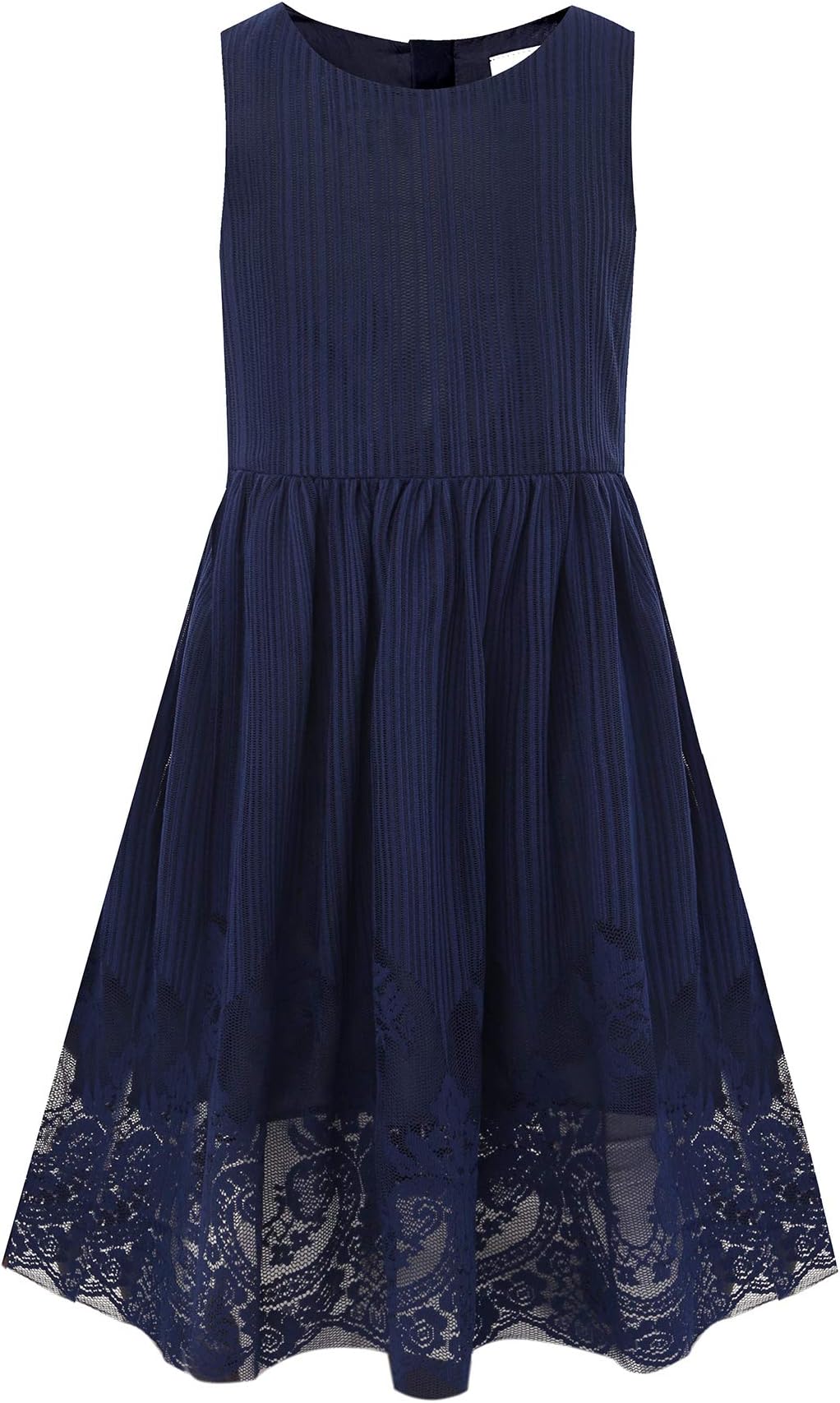 Girl's Classy Embroidery Lace Maxi Flower Girl Dress