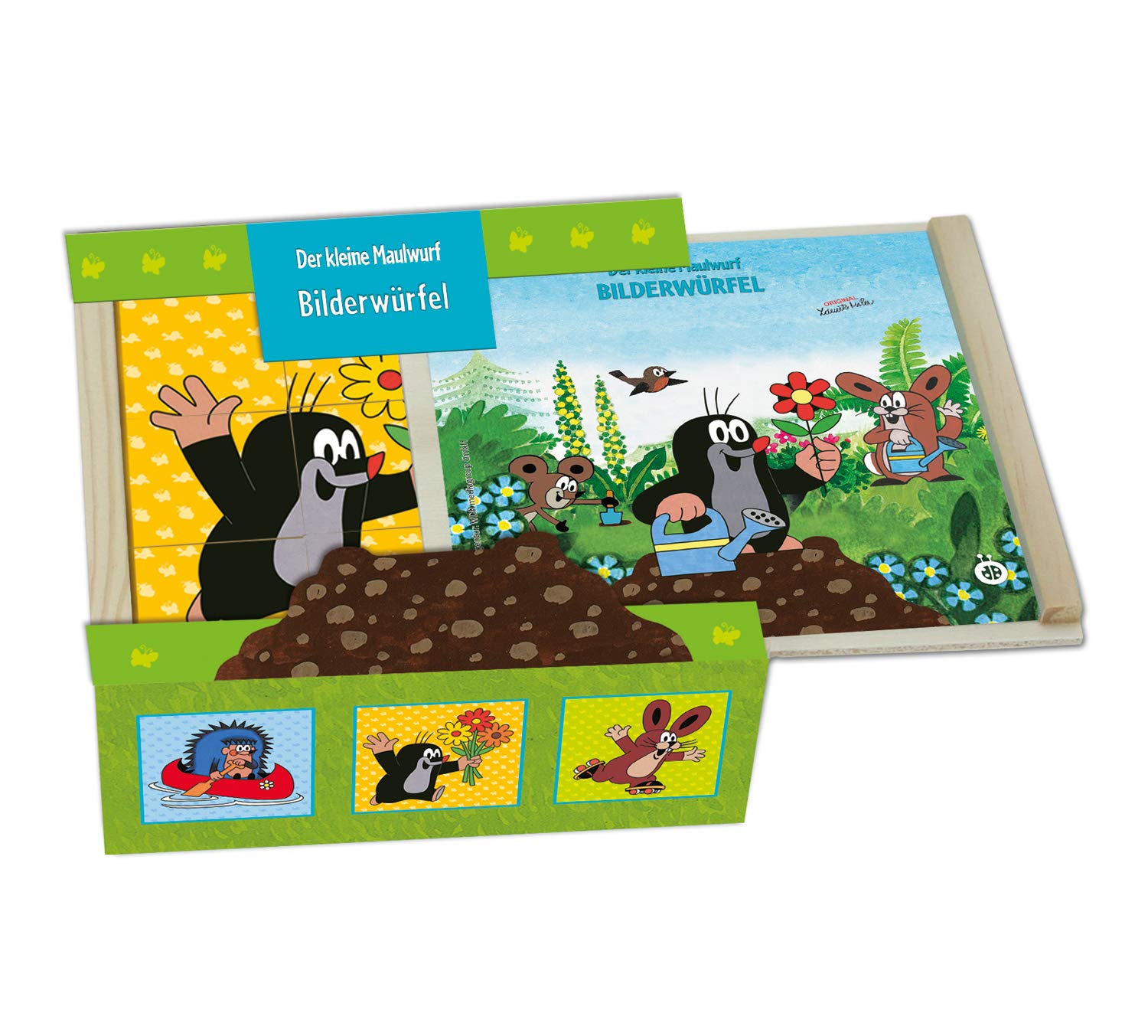 TROTSCH Trötsch 39225 Picture Cubes Der kleine Maulwurf [German Language], in a Wooden Box
