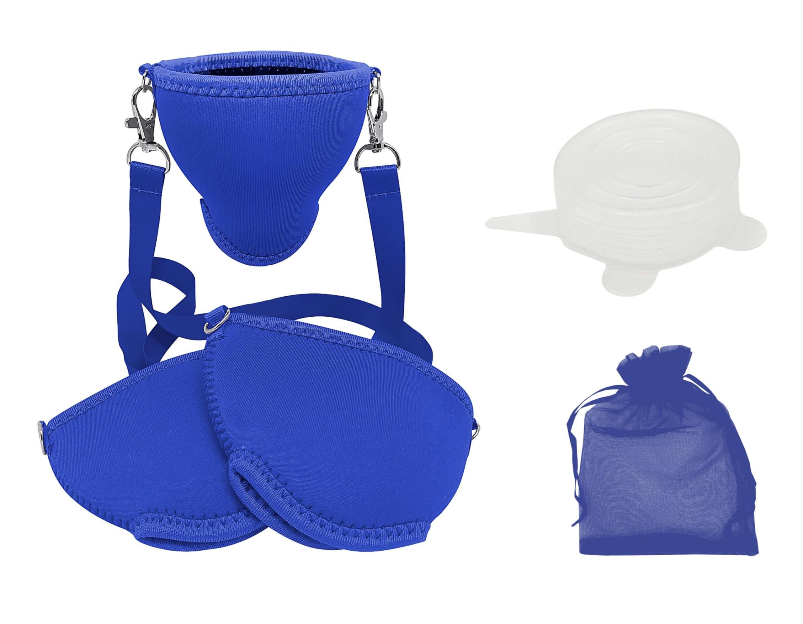 WineHolder wine glass holder, including neck strap (lanyard) Blau 3er Set