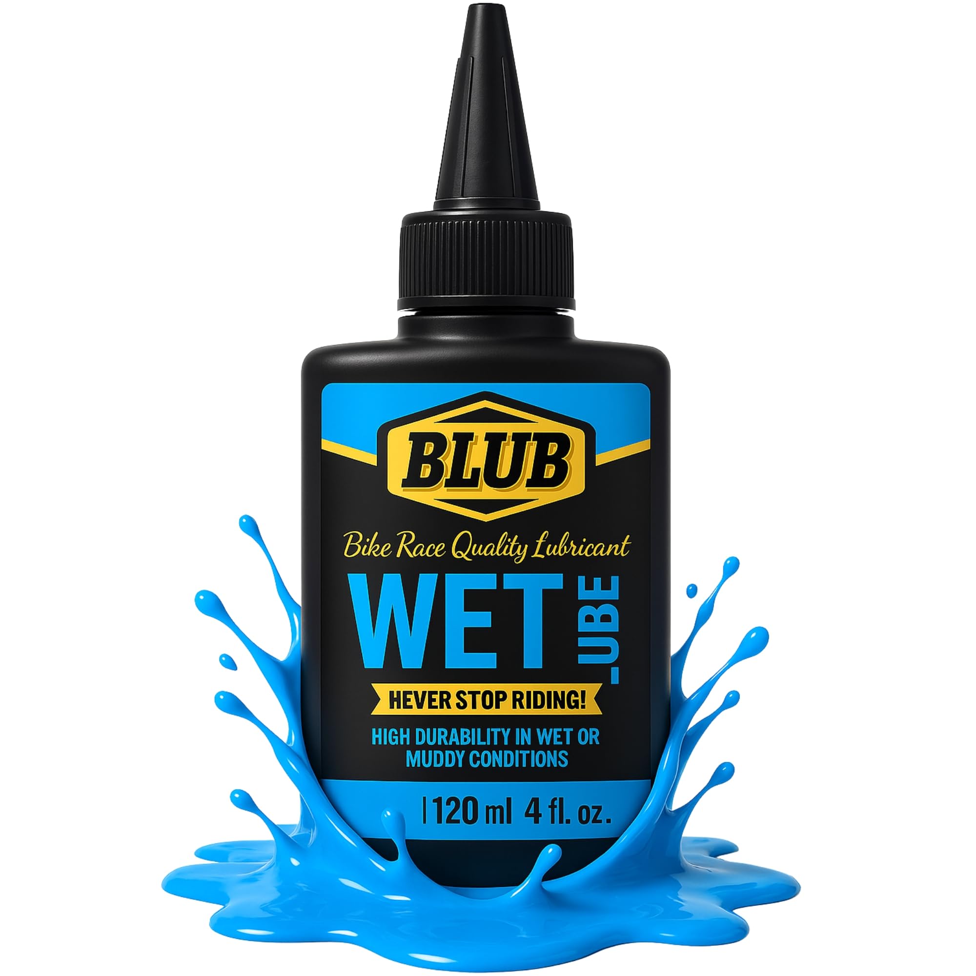 BLUB Ceramic Lube 120ml – bike chain lube with Ceramic – bike oil chain lubricant all weather – for Road, BMX & MTB – bicycle chain grease – bicycle oil Up to 80 Uses PARENT (Wet 120ml)