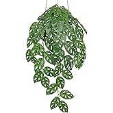Faux Hanging Plants 28" Fake Hanging Plants Artificial Decor Small Hanging Plant with Pot Artificial Hanging Plants Indoor for Bedroom Wall Bathroom Shelf Outdoor Monstera Plant Hanging Vines Decor
