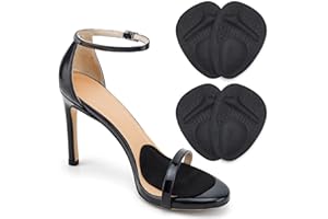 Comfowner Ball of Foot Cushions, Metatarsal Pads Women, High Heels Non-Slip Comfort Pads, Shoe Support for Metatarsalgia Mortons Neuroma Pain Relief (2 Pairs,Black)