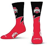 For Bare Feet NCAA Unisex Black Wave Crew Sock Ncaa Large