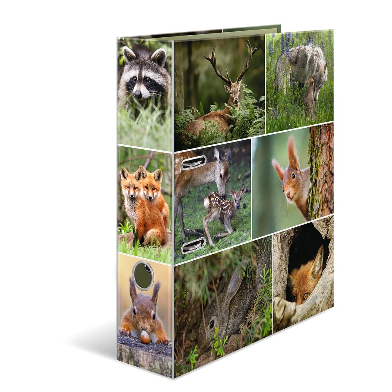 HERMA Lever Arch File Animals with Forest Animals Motif, A4, 70 mm Spine, with Inner Print, 1 Folder