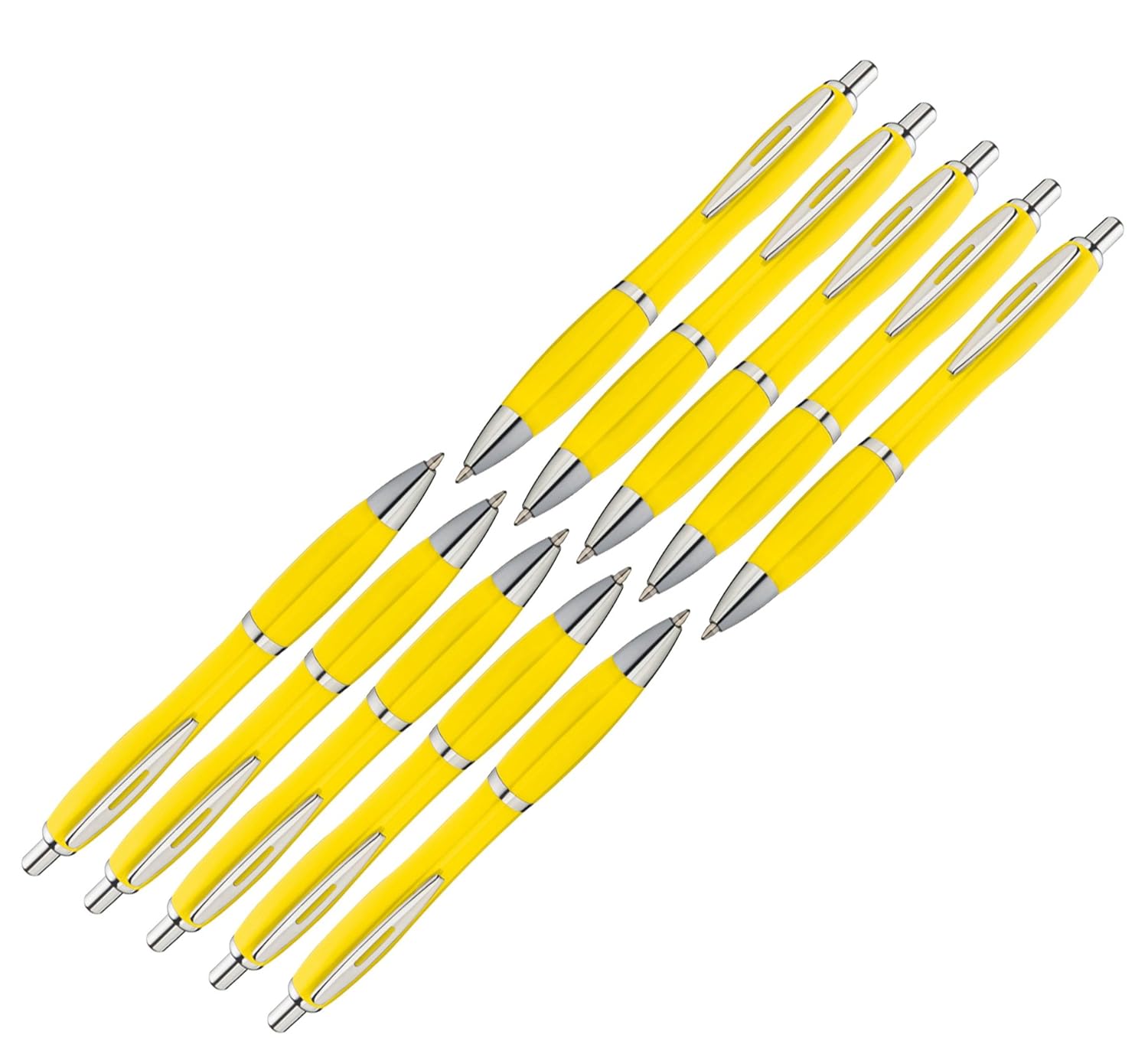 Pack of 10 Ballpoint Pen in trendy colours yellow Amazon.co.uk