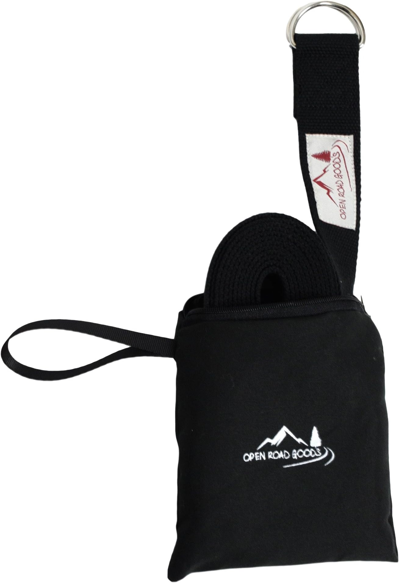 Open Road Goods 8ft Extra Long 100% Cotton Yoga Strap with Bag: Pastel Multicolor, Blue, or Black - Yoga Stretching Prop with Metal D Ring - Good Yoga Gift