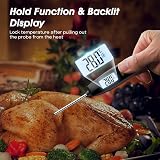 DOQAUS Digital Meat Thermometer Probe 304 Stainless, Backlit, 0.1C, -50C to 300C view 4