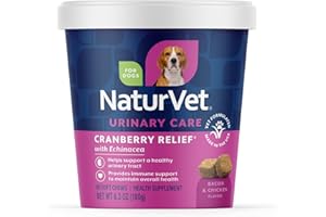 Urinary Health Supplement Soft Chews for Dogs, Healthy Bladder & Urinary Tract Support with Cranberry & Echinacea, Made by Na