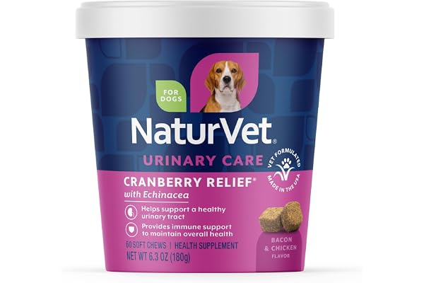 NaturVet Cranberry Relief Soft Chews, 60 Count