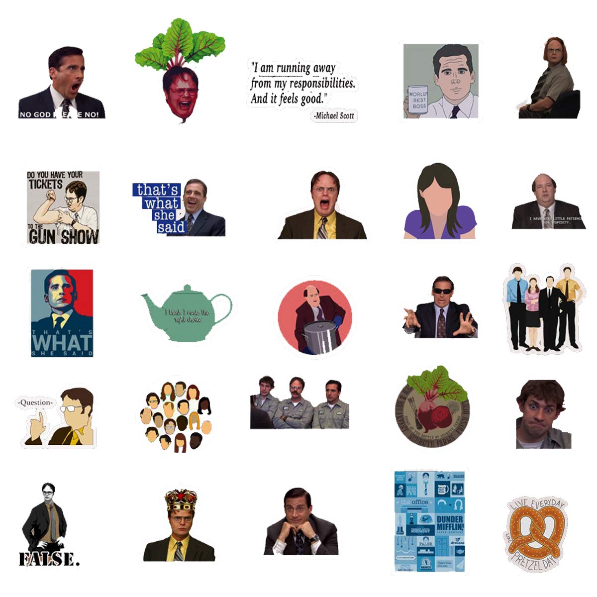 The Office Stickers for Laptops Water Bottle (50-Pack) Aesthetic Waterproof Vinyl Funny Stickers for Computers Hydro Flasks