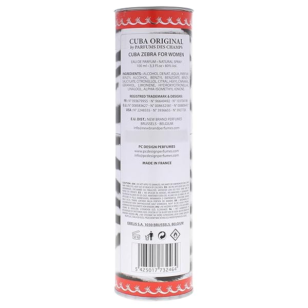 CUBA JUNGLE ZEBRA BY CHAMPS FOR WOMEN. EAU DE PARFUM SPRAY 3.3 OZ.