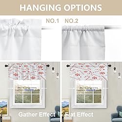 BaoNews Christmas White Kitchen Valances Half