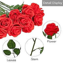 Softflame Artificial/Fake/Faux Flowers - Rose Red