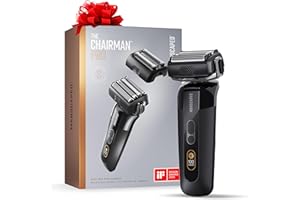 MANSCAPED® The Chairman™ PRO Men’s Electric Foil Face Shaver - Two Interchangeable Blade Heads, SkinSafe® Four-Blade Foil & Stubble Trimmer, USB-C Wireless Compatible Charging, Gentle on Neck