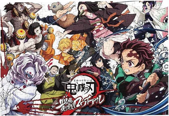 Amazon 鬼滅の刃 木製 ジグソーパズル 木質 萌えグッズ キャラクター アニメパターン プレゼント初心者向け子供 家族教育活動 益智 漫画 装飾 減圧 アートワーク 500pcs ピース 木製パズル ホビー