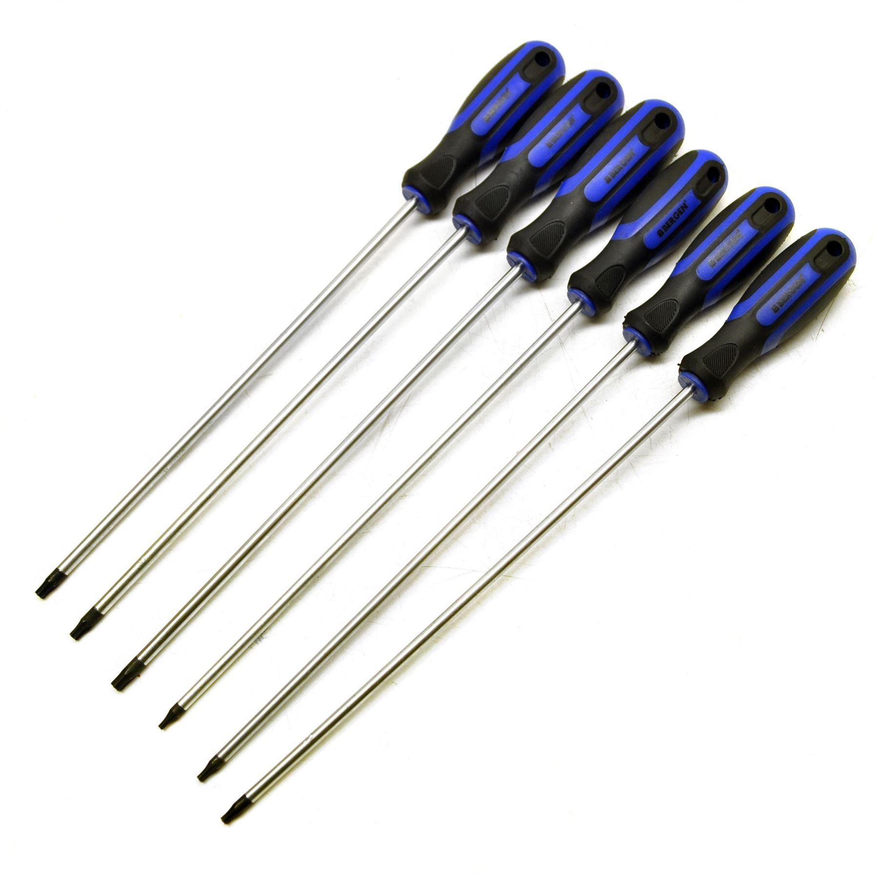 Torx screwdrivers extra long total length 250mm T10 T30 BERGEN AT413