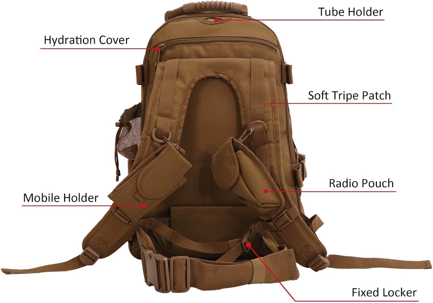 Outdoor 3 Day Expandable 40-64L Backpack Military Tactical Hiking Bug Out Bag : Clothing