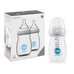 Joovy Boob PP Baby Bottle, Clear, 9 Ounce, 2 Count