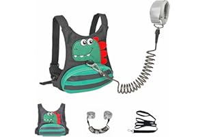 FITARTS Toddler Leash for Kids-Baby Child Harness with Anti Lost Wrist Link for Boys/Girls (Black3)