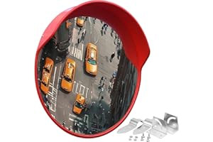 VILBLE 24” Pole Convex Mirror, Corner Mirror Blindspot, Adjustable Security Mirror, Parabolic Mirror, Convex Safety Mirrors for Corners, Driveway Mirrors for Blindspot with Wide Angle