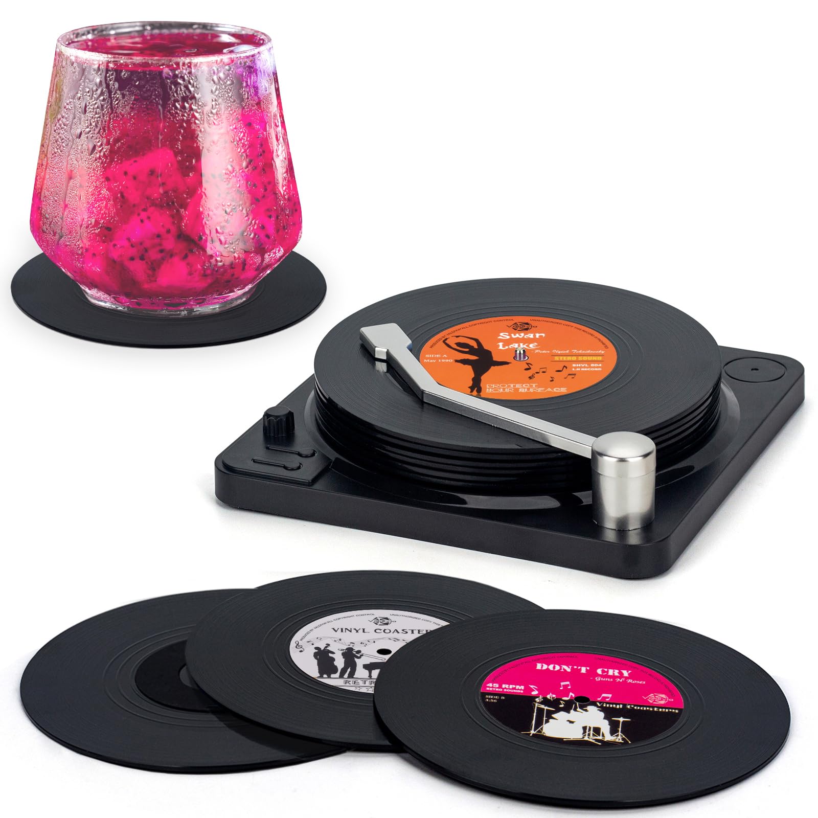 Retro Vinyl Record Coasters