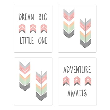 sweet jojo designs mod arrow collection coral and mint