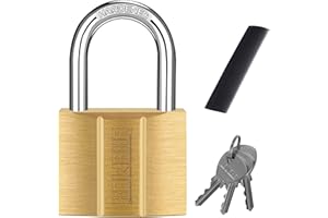 KAWAHA 81/40-1P Brass Keyed Padlock (Waterproof, Solid Brass Lock) for Sheds, Storage Unit, School, Gym Locker, Fence, Toolbo
